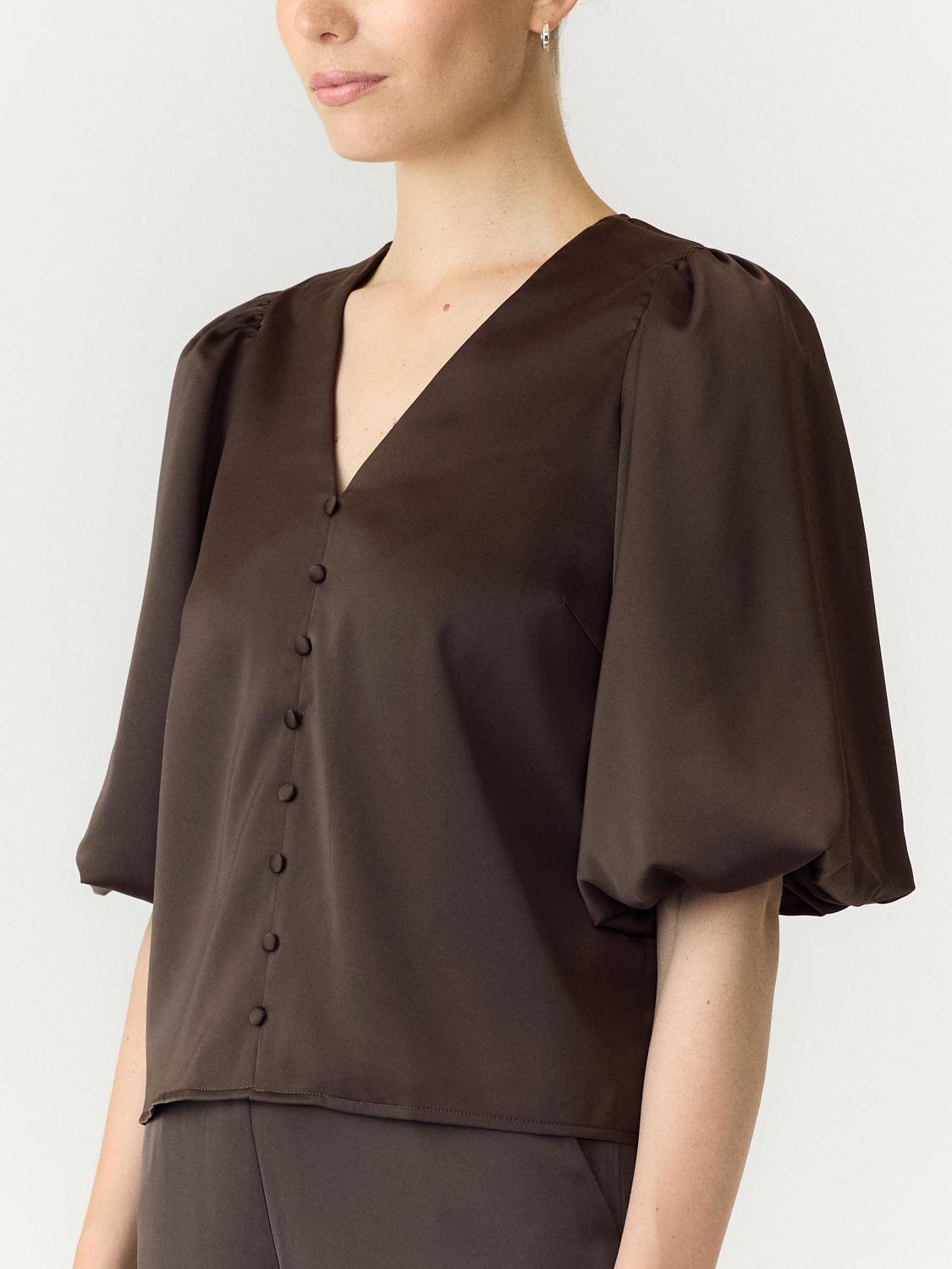 YASPELLA Top - Chocolate Brown - VERO MODA & VILA Bergvik